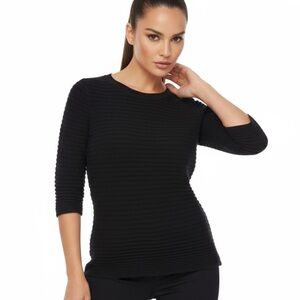 COS BLACK RIBBED KNIT TOP